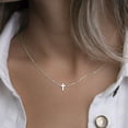 thumbnail image 4 of Turandoss 14K White Gold Plated Dainty Tiny Cross Choker Pendant Necklace for Women Faith Jewelry Trendy Personalizedt First Communion Christian Religious Gifts for Her Girls, 4 of 6