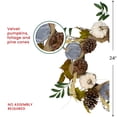 thumbnail image 4 of Northlight Pumpkins and Pinecones Artificial Burlap Fall Harvest Wreath - 24" - Beige and Green, 4 of 4