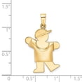 thumbnail image 3 of Auriga Fine Jewelry 14K Yellow Gold Puffed with Hat On Left Charm Pendant for Women (L-30mm, W-20mm), 3 of 6