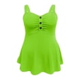 thumbnail image 7 of XIAONU Women Button Cami Tank Top Sleeveless Ruched Flared Hem Casual Blouse, 7 of 7