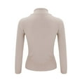 thumbnail image 5 of YOTMKGDO Long Sleeve Funnel Neck Undershirts for Women: Soft Lightweight Turtleneck Sweater – Warm Knitted Pullover Perfect for Curvy Fits and Casual Wear in Khaki, 5 of 7