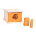 thumbnail image 2 of Caja de madera para la permanencia de objetos, caja de madera para combinar formas, juego de actividades, juguete sensorial naranja, 2 of 9