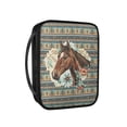 thumbnail image 2 of FKELYI American Tribal Floral Horse Print Faux Leather Bible Cover for Women Men Church Bible Bag with Zipper Pocket Scripture Protector Book Organzier Holder for Prayer, 2 of 6