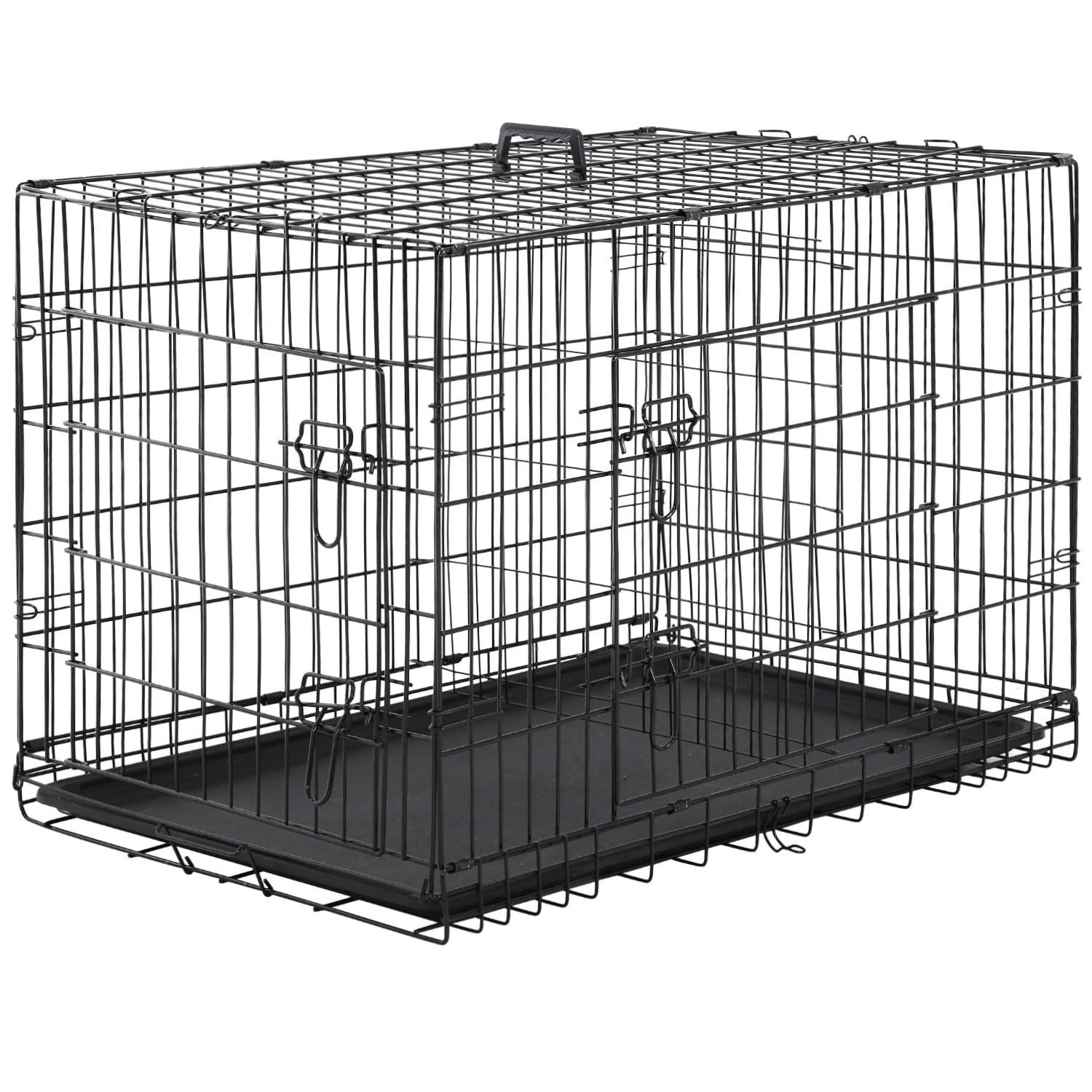 Pal Metal Black 36" Dog Crate Carrier with Collapsible Function