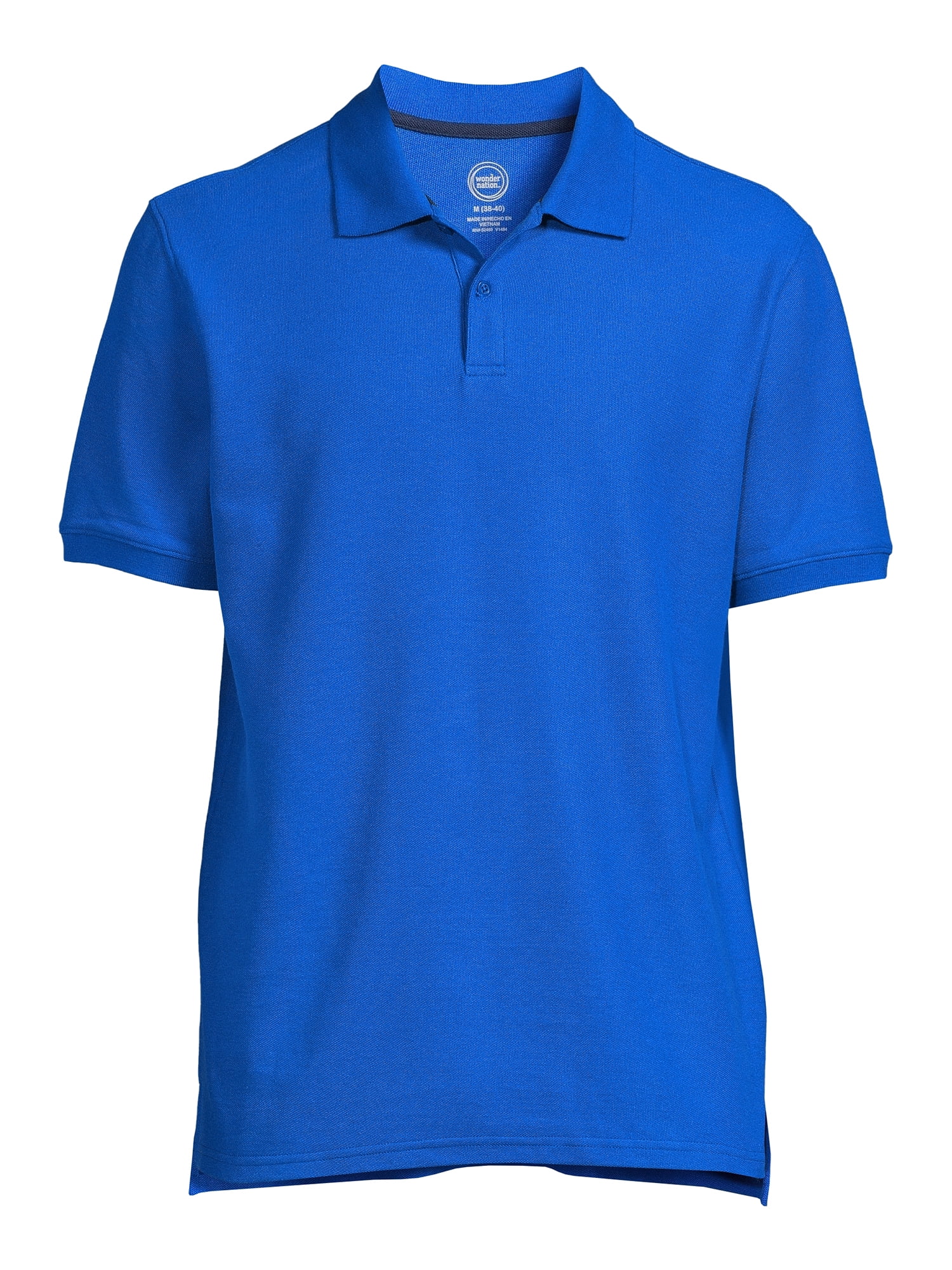 Wonder Nation Young Mens School Uniform Short Sleeve Pique Polo Shirt, Sizes S-XL