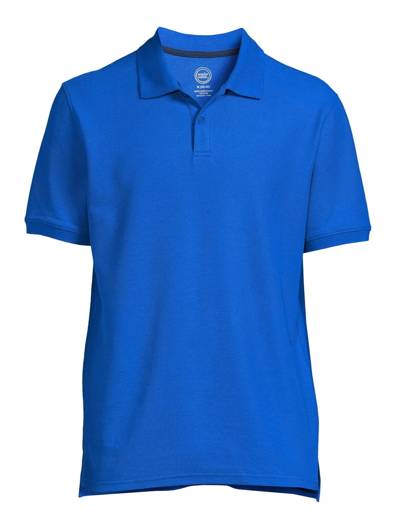 Wonder Nation Men's School Uniform Polo Shirt, S-XL, Fade & Shrink