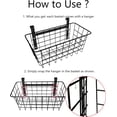 thumbnail image 4 of Cesta con gancho, cesta de almacenamiento de rejilla, organizador para puerta del gabinete, cesta colgante de alambre con gancho sobre la barandilla, gabinete de cocina debajo del fregadero, 4 of 4