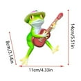 thumbnail image 4 of Meitianfacai Outdoor Decor Garden Statue, Guitar Playing Frog Figure for Patio, Balcony and Garden, Durable Resin Landscape Ornament​ Small Sculpture Gift​（Green）, 4 of 7