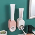 thumbnail image 6 of Automatic Toothpaste Squeezer Wall-Mounted Punch-Free Macaron Toothpaste Holder Lazy Squeeze Artifact Toothbrush Holder, 6 of 15
