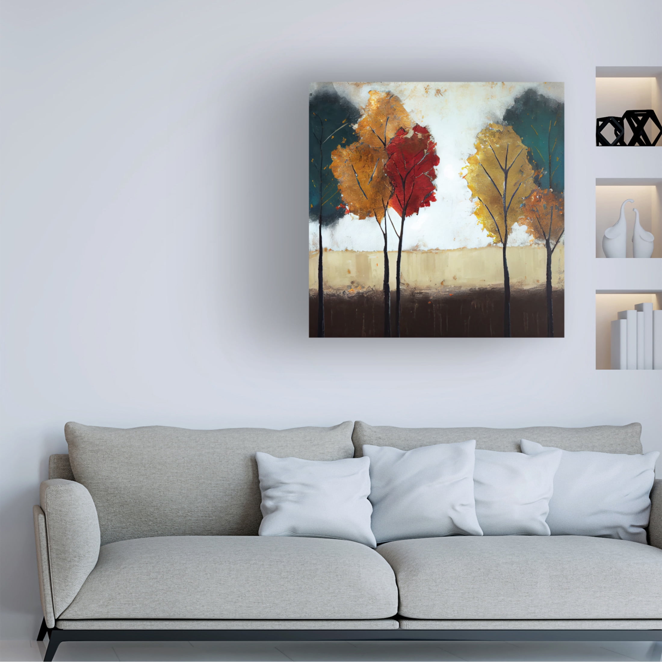 Canvas Wall Art - Sasha 'Manchester Autumn I' Wall Art for Living Room, Bedroom, or Office Décor by Trademark Fine Art - 18 x 18 Inches