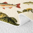 thumbnail image 5 of Manfei Hippie Freshwater Fish Twin Quilt Set, Wildlife Twin Coverlet Set, Cream, 2pcs, 1 Bedspread and 1 Pillowcase, 5 of 7