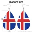 thumbnail image 3 of The Icelandic Flag Leather Teardrop Earring Lightweight Drop Earrings For Women, 3 of 6
