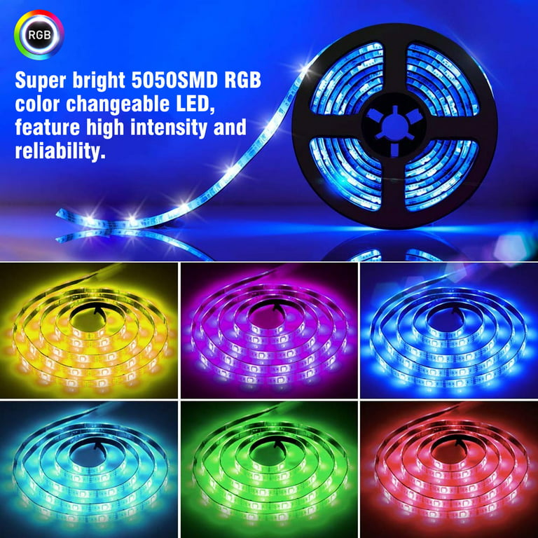 Battery Powered LED Strip Lights, 3.3ft Waterproof Flexible Color Changing RGB LED Light Strip with 24 keys IR Remote Control, LED Light Strip Rope Kit for Bedroom DIY Party Indoor