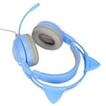 thumbnail image 3 of Auriculares para juegos SYG25 con orejas de gato, USB + conector de 3,5 mm, ajuste de volumen y micrófono silenciado (azul), 3 of 14