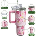thumbnail image 4 of Christmas Tumbler 40 oz Christmas Tumblers with Handle and Straw Pink Christmas Tree Stainless Steel Insulated Coffee Cups Mugs Christmas Gifts Stuff Decor for Women Girls, 4 of 6