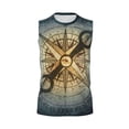 thumbnail image 6 of Lsque Vintage Compass Print Men's Cotton Blend Sleeveless Muscle Shirts (S-3XL)- Moisture Wicking, Odor Protection, UPF 30+,3X-Large, 6 of 8