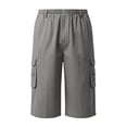 thumbnail image 4 of Nmnitkp Men's Multi-Pocket Cargo Shorts Elastic Waist Relaxed Fit 11 Inch Long Casual Outdoor Work Shorts, Lightweight Breathable Comfort Fit for Men Gray,2XL, 4 of 9