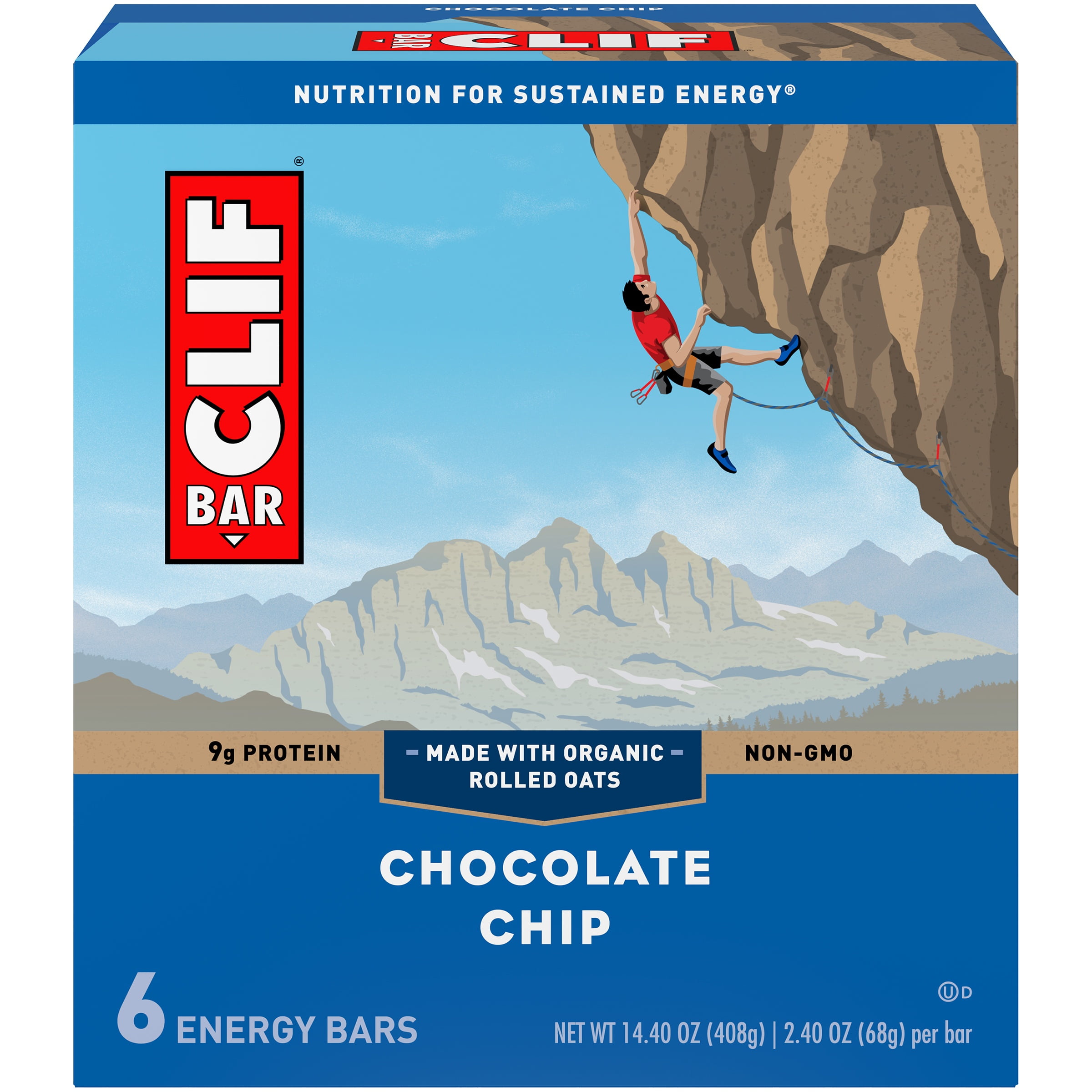 Clif Bar, Chocolate Chip, 6 Energy Bars, 2.4 Oz each Walmart