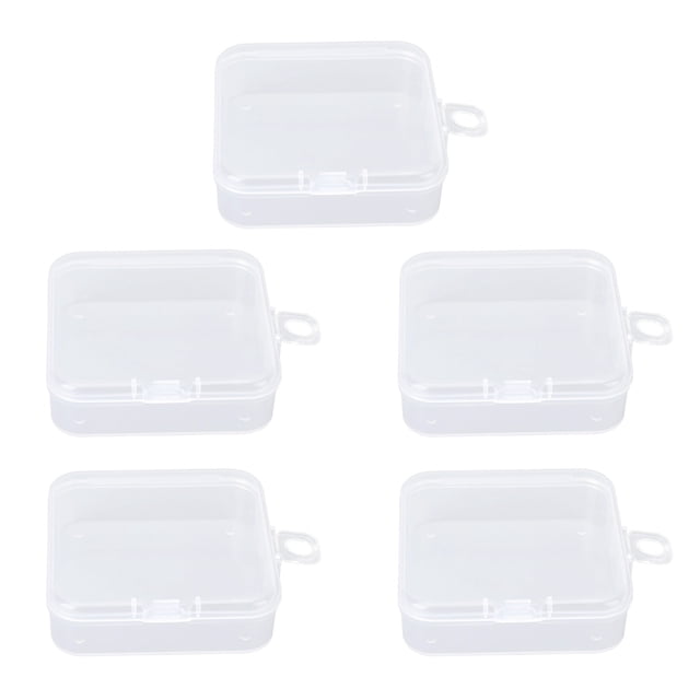 Estuche de maquillaje transparente de plástico ABS, cuadrado, para guardar joyas y pendientes, 5 unidades