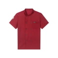 thumbnail image 4 of TSSOE Unisex Professional Chef Jacket Short Sleeve Classic Cooking Coat Restaurant Kitchen Uniform #01Burgundy XL, 4 of 7