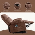 thumbnail image 4 of PAPROOS Lift Chairs for Elderly, Electric Massage Lift Recliner with Heating and Vibration Functions, Heavy Duty Fabric Lounge Sofa with USB Charge Port and Side Pockets, Brown, 4 of 11