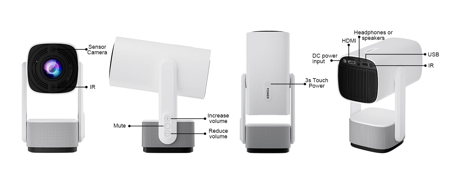 ZDSSY Battery Projector with Wifi and Bluetooth Auto Focus Android11 Mini Projector