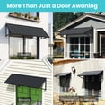 thumbnail image 6 of BACKYARD BEAUTIFUL Metal Awning 70" x 24", Front Door and Window Canopy with Powder-Coated Frame, Weather Resistant Sun and Rain Shelter for Patio, Entrance, Porch and Balcony, Dark Gray, 6 of 8