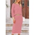 thumbnail image 4 of Conjunto Coordinado para Mujer PRETTYGARDEN Suéter y Falda a Rayas Talla L, 4 of 8