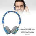 thumbnail image 3 of Headphones,  Headsets Adjustable Portable Foldable Blue Dinosaur Patterns  for Game for School, 3 of 8