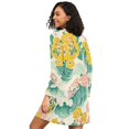 thumbnail image 2 of FORMRS Womens Long Sleeve Nightgowns Crew Neck Sleep Shirt Soft Pajamas Sizes S-3XL, Floral Wave, 2 of 8