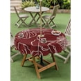 thumbnail image 4 of Outdoor Tablecloth with Umbrella Hole for Patio/Picnic/Party/Camping, Red Flowers Waterproof Table Cloth Round Cover Washable, Spring Floral Botanical Modern Art (Dia 54"), 4 of 8