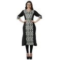 thumbnail image 2 of Moomaya Tunique Droite à Col en V pour Femmes, Manches Roulées, Kurta en Coton Imprimé, 2 of 6