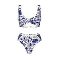 thumbnail image 4 of Daiia Blue And White Porcelain Pattern Women's Bikini Set Two Piece Swimsuit High Waisted Bikini Adjustable Straps Bikini Perfect for Beach, Pool, and Summer Vacation-Large, 4 of 9