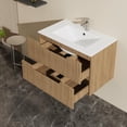 thumbnail image 2 of Kadyn 30inch Bathroom Storage Cabinet with Sink Floating Bathroom Cabinet Sink Combo, Soft-Close System and 2 Extra Big Drawers, Vanity Cabinet for Bathroom, Living Room, Hallway, Walnut, 2 of 6
