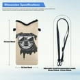 thumbnail image 7 of Xoenoiee Neoprene Phone Bag Lightweight Cellphone Sleeve Pouch Shockproof Phone Bag Adjustable Crossbody Strap Hook and Loop Fastener Pouch Case, 4 X 8 Inch, Sunglasses Rottweiler Dog Beige, 7 of 7