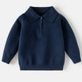 thumbnail image 6 of AHTJRT Sweatshirt for Kids Girls Boys Lapel Quarter Zip Long Sleeve Pullover Shirts Fall Spring Outdoor Sports Active Golf Athletic Tee Shirts Navy 3-4 Years, 6 of 9