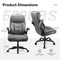 thumbnail image 2 of COOLHUT Big and Tall Office Chair 500LBS Wide Seat Ergonomic Computer Desk Chair, High Back Executive PU Leather Chair, Adjustable Armrest and Lumbar Back Support Office Chair, Gray, 2 of 16