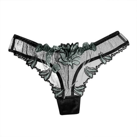 

Gaiseeis Women Sexy Tulle Lace Low Waist Sensuality Panties Underwear Black One size