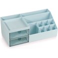 thumbnail image 1 of Almacenamiento de maquillaje, gabinete de almacenamiento de maquillaje, caja de almacenamiento de escritorio con cajones, almacenamiento de maquillaje para tocador, dormitorio, baño (azul), 1 of 1
