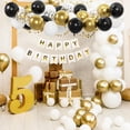 thumbnail image 4 of 100 Globos Dorados, Negros y Blancos con Confeti Metálico Dorado y Negro de 30 cm para la Ceremonia de Graduación., 4 of 5