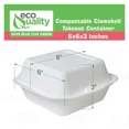 thumbnail image 2 of Compostable Square Hinged Clamshell Take Out Food Containers 6x6 - Heavy Duty Quality Disposable to go Containers, Single Compartment Eco-Friendly , Bagasse Fiber Containers with Lids (25), 2 of 9