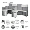 thumbnail image 5 of Office in an Hour 2 Person L Cubicle Desk Set in Pure White - Engineered Wood, 5 of 10