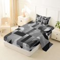 thumbnail image 2 of Homewish Black Gray Geometric Twin Sheets,Abstract Aesthetic Bedding,3-Piece,1 Fitted Sheet and 1 Pillowcase, 2 of 6