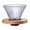 Clear, variant on Clear Colored Glass Coffee Filter With Removable Wooden Base Reusable Hand Drip Brewer For Pour Over 4.72 Inches Clear
