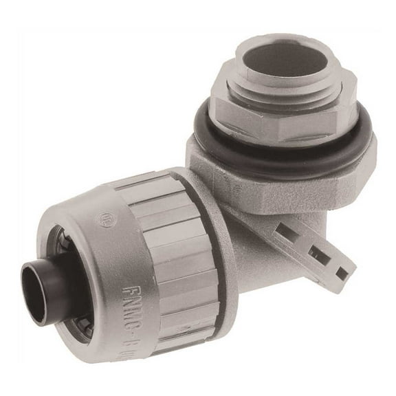 Conduit Fitting Connector, 1/2 in, Threaded, Nylon, Painted, Gray