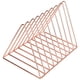 thumbnail image 2 of Triangle Book Shelf Metal Rose Gold Desk Books File Storage Rack Desktop Bookshelf, 2 of 5
