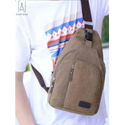 Gustave Canvas Sling Bag for Men & Women Anti-Theft Chest Shoulder Bag Vintage Casual Crossbody Backpack Messenger Bag for Travel Hiking Gray