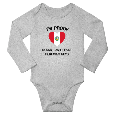 

I m Proof Mommy Can t Resist Peruvian Guys Baby Long Sleeve Jumpsuits (Gray 6 Months)