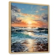 thumbnail image 2 of Designart "Tranquil Horizons At Beach Sunrise II" Ocean Floater Framed Wall Art Living Room, 2 of 5