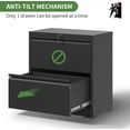 thumbnail image 5 of 2 Drawer Lateral File Cabinet with Lock, Filing Cabinets for Home Office, Storage Cabinets for Hanging Files Letter/Legal/F4/A4, Require Assembly(Black), 5 of 6